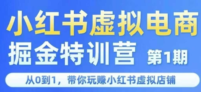 小红书虚拟电商掘金特训营第1期，从0到1，带你玩转小红书虚拟店铺-LH资源分享网