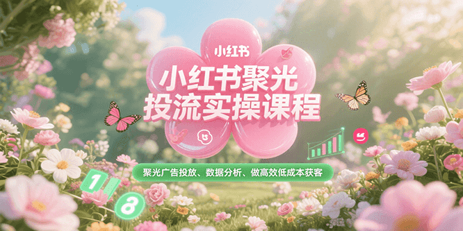 小红书聚光投流实操课程，聚光广告投放、数据分析、做高效低成本获客-LH资源分享网