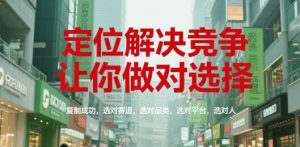 定位解决竞争，让你做对选择，复制成功，选对赛道，选对品类，选对平台，选对人-LH资源分享网