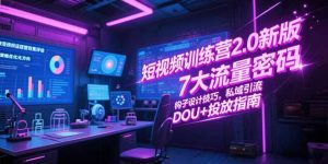短视频训练营2.0新版，7大流量密码/钩子设计技巧/私域引流/DOU+投放指南-LH资源分享网