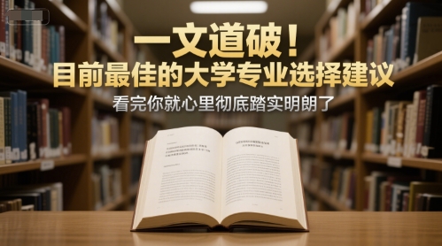 付费文章：一文道破！目前最佳的大学专业选择建议，看完你就心里彻底踏实明朗了-LH资源分享网
