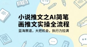 小说推文之AI简笔画推文实操全流程，蓝海赛道，大把机会，执行力拉满-LH资源分享网
