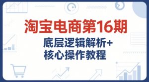 淘宝电商第16期，底层逻辑解析+核心操作教程，运营、推广提升能力的必学课程+配套资料-LH资源分享网
