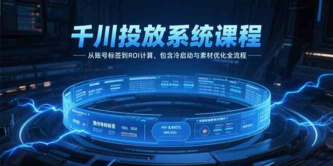千川投放系统课程，从账号标签到ROI计算，包含冷启动与素材优化全流程-LH资源分享网