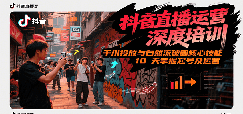 抖音直播运营深度培训，千川投放与自然流核心技能，10天掌握起号及运营(6-7月新课)-LH资源分享网