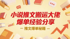 小说推文搬运大佬爆单经验分享，推文爆单秘籍-LH资源分享网