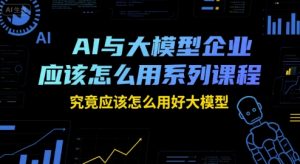 AI与大模型企业应该怎么用系列课程，究竟应该怎么用好大模型-LH资源分享网