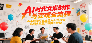 AI时代文案创作与变现全流程，从工具使用者进阶为AI指挥官，实现文案量产与商业变现-LH资源分享网