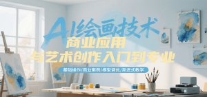 AI绘画技术商业应用与艺术创作入门到专业,基础操作/商业案例/模型调优/渐进式教学-LH资源分享网