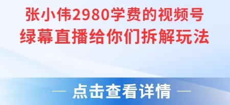 张小伟2980付费额视频号绿幕直播给你们拆解玩法-LH资源分享网