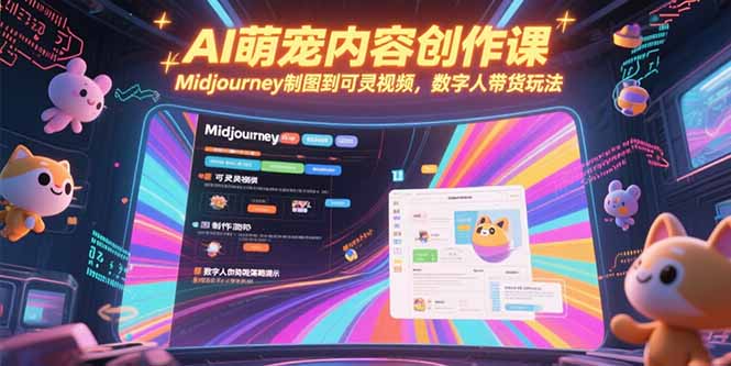 AI萌宠内容创作课，Midjourney制图到可灵视频，数字人带货玩法-LH资源分享网