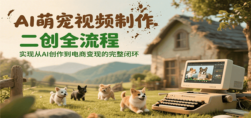 AI萌宠视频制作二创全流程，实现从AI创作到电商变现的完整闭环-LH资源分享网