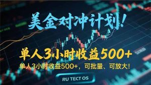 长久稳定的撸美金项目，平均3小时收入 500+，可公司实地考察实地操作！-LH资源分享网