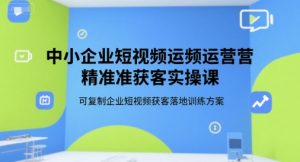 中小企业短视频运营精准获客实操课，可复制企业短视频获客落地训练方案-LH资源分享网