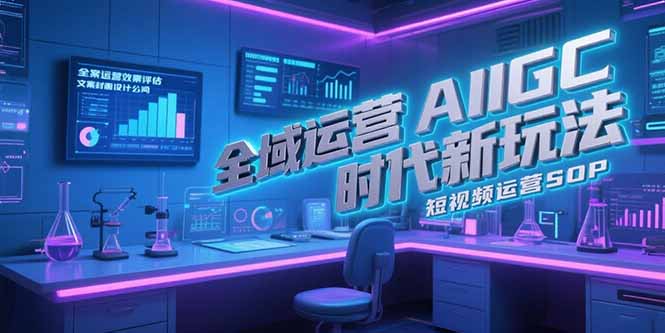 全域运营AIGC时代新玩法，文案封面设计公式，短视频运营SOP-LH资源分享网