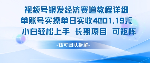 视频号银发经济赛道单账号实操单日实收1k+，小白轻松上手长期项目-LH资源分享网