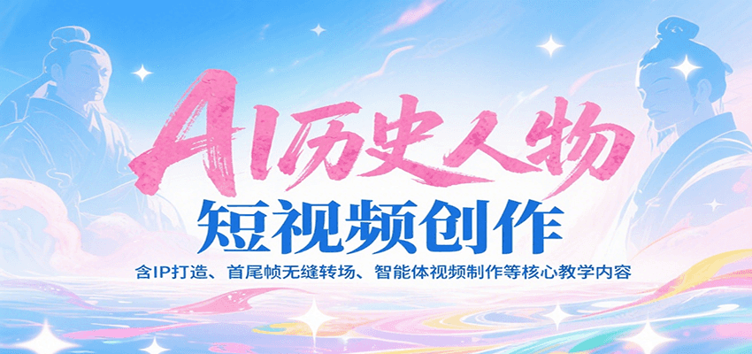 AI历史人物短视频创作，含IP打造、首尾帧无缝转场、智能体视频制作等核心教学内容-LH资源分享网