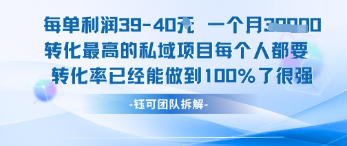 每单利润40一个月7k+转化最高的私域项目，每个人都要的产品转化率已经能做到100%-LH资源分享网