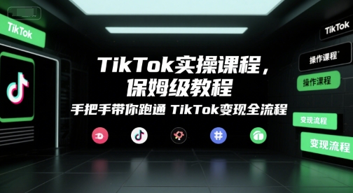 TikTok实操课程，保姆级教程，手把手带你跑通TikTok变现全流程-LH资源分享网