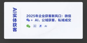 AI实体获客，2025年企业获客新风口：微信+ AI，公域获客，私域成交-LH资源分享网