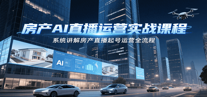 房产AI直播运营实战课程，系统讲解房产直播起号运营全流程-LH资源分享网