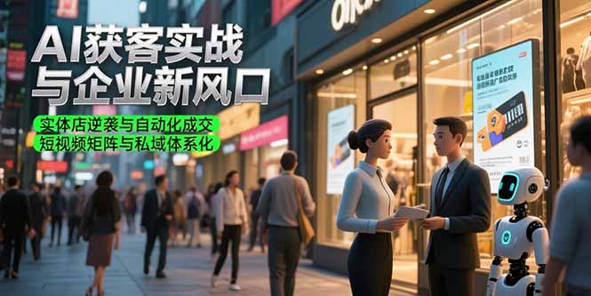 AI获客实战与企业新风口，实体店逆袭与自动化成交 短视频矩阵与私域体系化-LH资源分享网