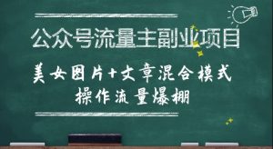 公众号流量主副业项目，美女图片+文章混合模式操作流量爆棚-LH资源分享网