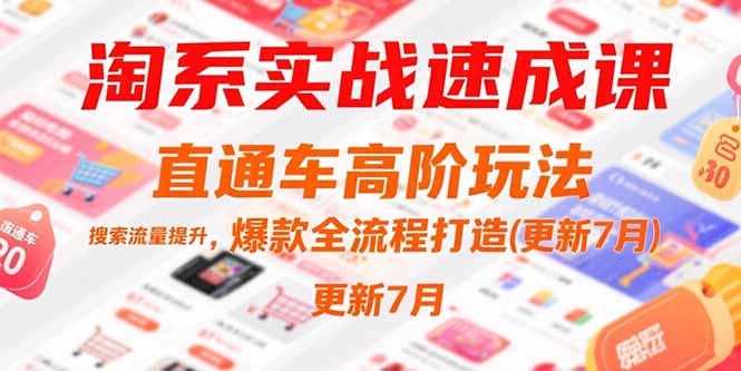 淘系实战速成课，直通车高阶玩法，搜索流量提升，爆款全流程打造(更新7月-LH资源分享网