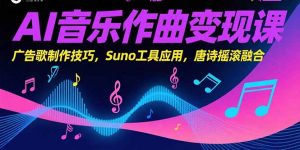 AI音乐作曲变现课，广告歌制作技巧，Suno工具应用，唐诗摇滚融合-LH资源分享网