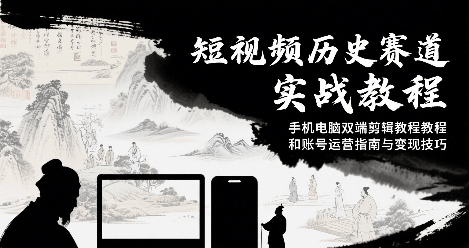 短视频历史赛道实战教程，手机电脑双端剪辑教程和账号运营指南与变现技巧-LH资源分享网