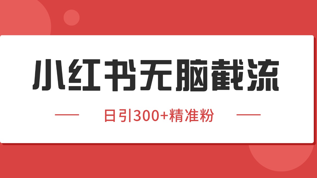 小红书截流同行客源，独家野路子获客玩法 日引200+暴力获客-LH资源分享网