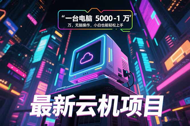 最新云机项目 一台电脑5000到10000 无脑操作小白也能轻松上手-LH资源分享网