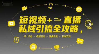 短视频+直播私域引流全攻略，IP打造 +视频引流 +直播引流 +私域沉淀-LH资源分享网