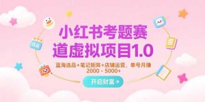 小红书考题赛道虚拟项目1.0，蓝海选品+笔记矩阵+店铺运营，单号月赚5000+-LH资源分享网