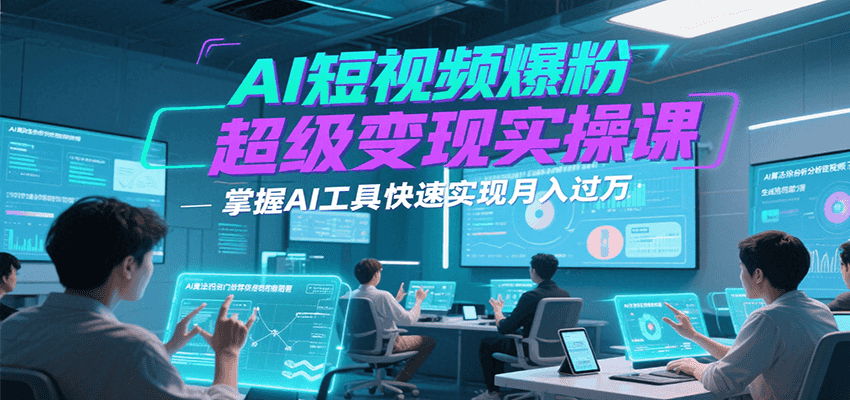 AI短视频爆粉超级变现实操课，掌握AI工具快速实现月入过万-LH资源分享网