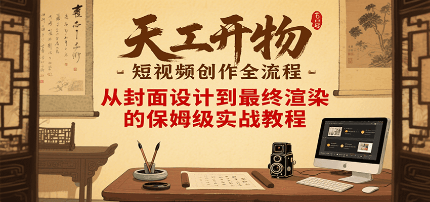 天工开物短视频创作全流程，从封面设计到最终渲染的保姆级实战教程-LH资源分享网