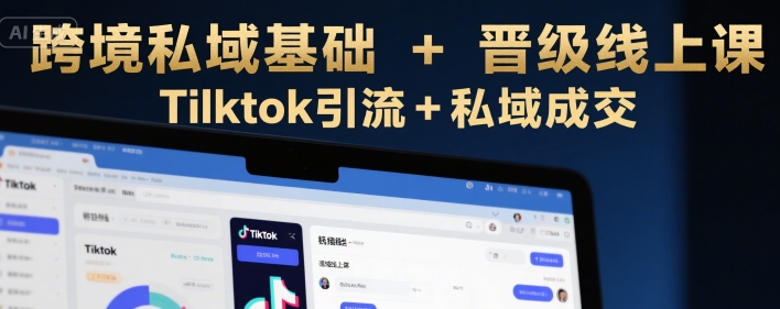 跨境私域基础+晋级线上课，Tilktok引流+私域成交-LH资源分享网
