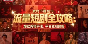 流量短剧全攻略：素材下载技巧，爆款剪辑手法，平台变现策略-LH资源分享网