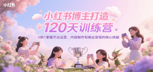小红书博主打造120天训练营，0到1掌握平台运营、内容制作和商业变现-LH资源分享网