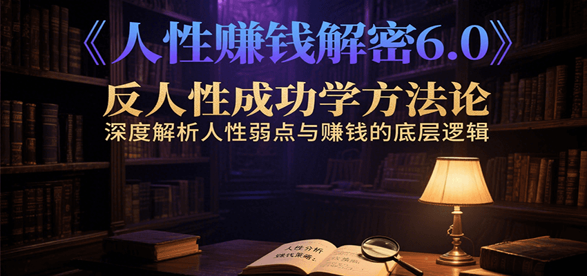 人性赚钱解密6.0，反人性成功学方法论，深度解析人性弱点与赚钱的底层逻辑-LH资源分享网