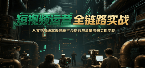 短视频运营全链路实战，从零到精通掌握最新平台规则与流量密码实现变现-LH资源分享网
