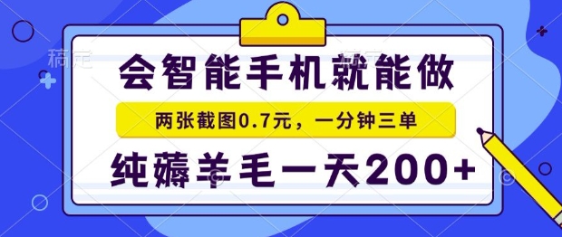 2025年零撸手机项目，二十秒一单，纯薅羊毛，一天200+做就有【揭秘】-LH资源分享网