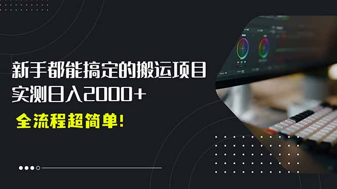 平台主动扶持的新风口，0基础轻松起号，搬运剪辑日入2000+！-LH资源分享网