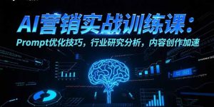 AI营销实战训练课：Prompt优化技巧，行业研究分析，内容创作加速-LH资源分享网