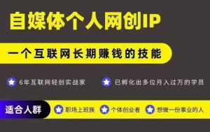 网创类公众号项目，自媒体个人网创IP，强IP强变现，操作一辈子-LH资源分享网