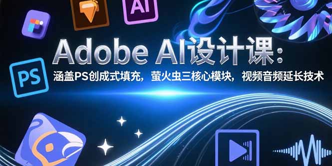 Adobe AI设计课：涵盖PS创成式填充，萤火虫三核心模块，视频音频延长技术-LH资源分享网