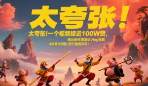 太夸张！一个视频接近100W赞，用AI制作西游记Vlog视频，全流程拆解来了(附万能提示词)-LH资源分享网