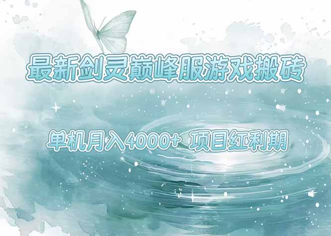 最新剑灵巅峰服游戏搬砖，项目红利期，单机稳定4000+操作简单好上手-LH资源分享网