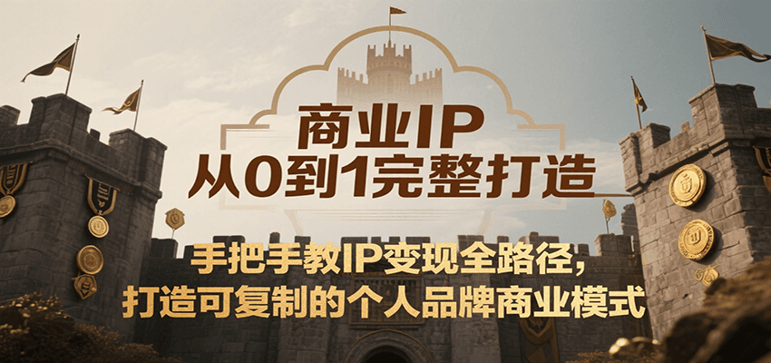 商业IP从0到1完整打造，手把手教IP变现全路径，打造可复制的个人品牌商业模式-LH资源分享网