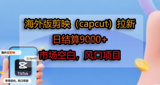 海外版剪映(capcut)拉新，日结算1k+，市场空白，风口项目-LH资源分享网